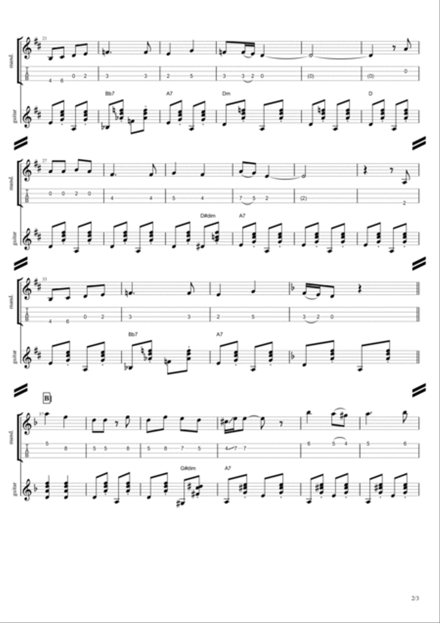 Ciuri, ciuri - mandolin and guitar duo score and tab Acoustic Guitar scores gallery preview page 2