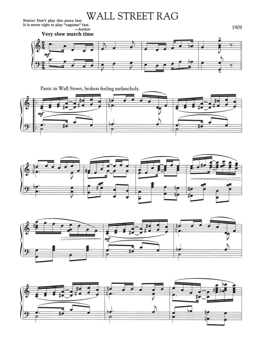 Wall Street Rag Piano Solo scores gallery preview page 1