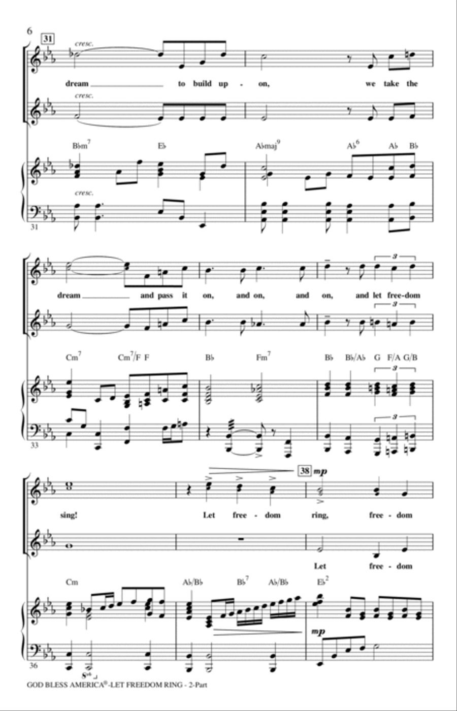 God Bless America (Let Freedom Ring) (Medley) 2-Part scores gallery preview page 5