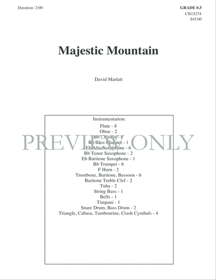 Majestic Mountain Concert Band scores gallery preview page 2