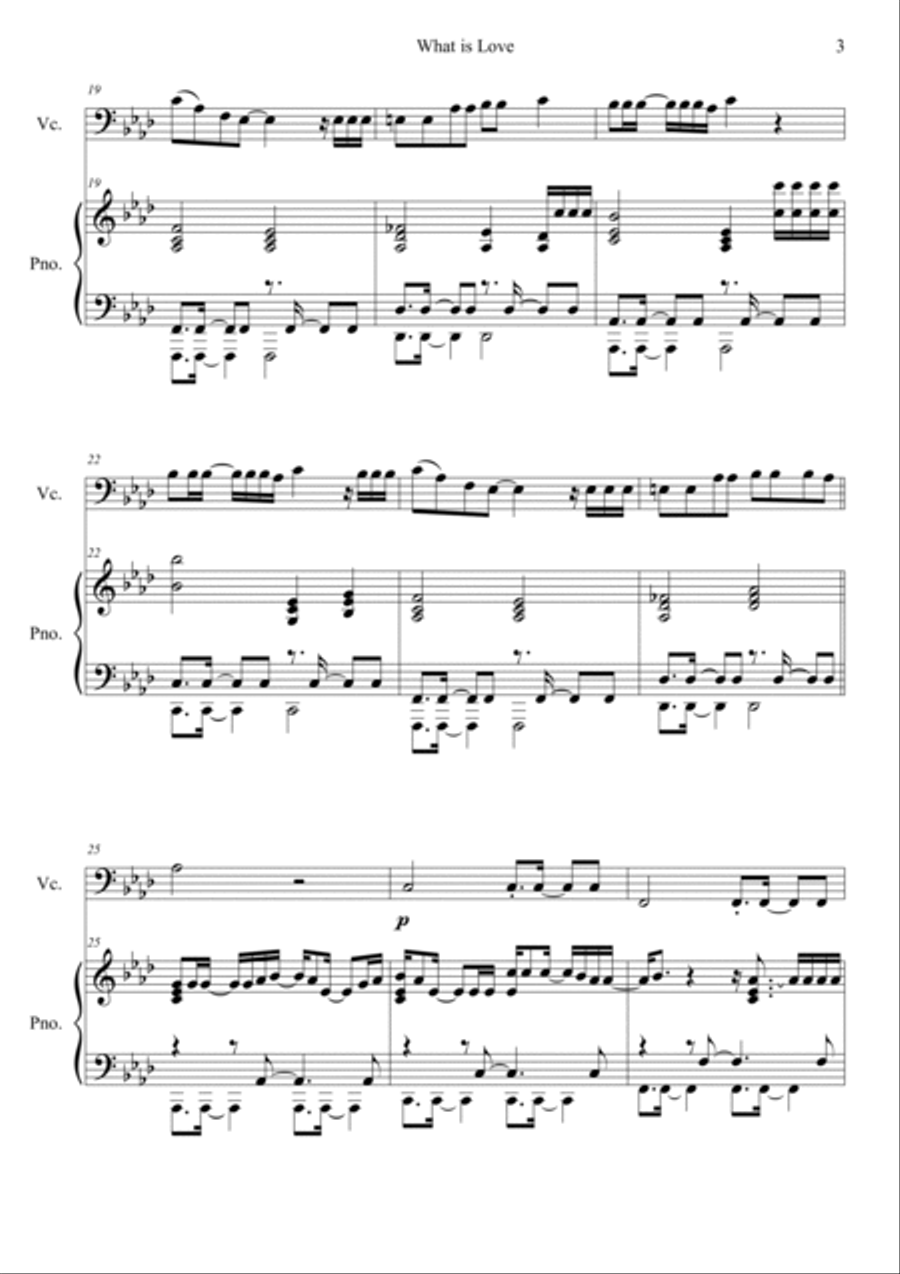 What Is Love? Piano scores gallery preview page 3