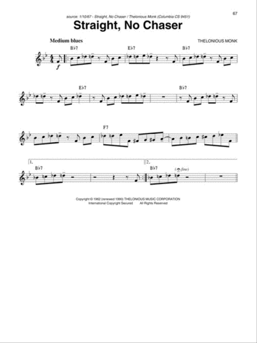 Thelonious Monk Fake Book Electric Guitar scores gallery preview page 8