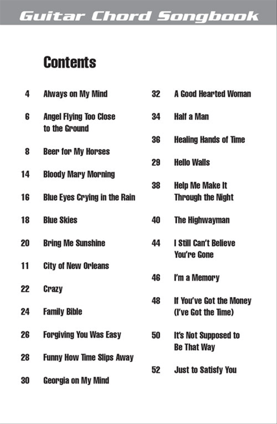 Willie Nelson – Guitar Chord Songbook Electric Guitar scores gallery preview page 2