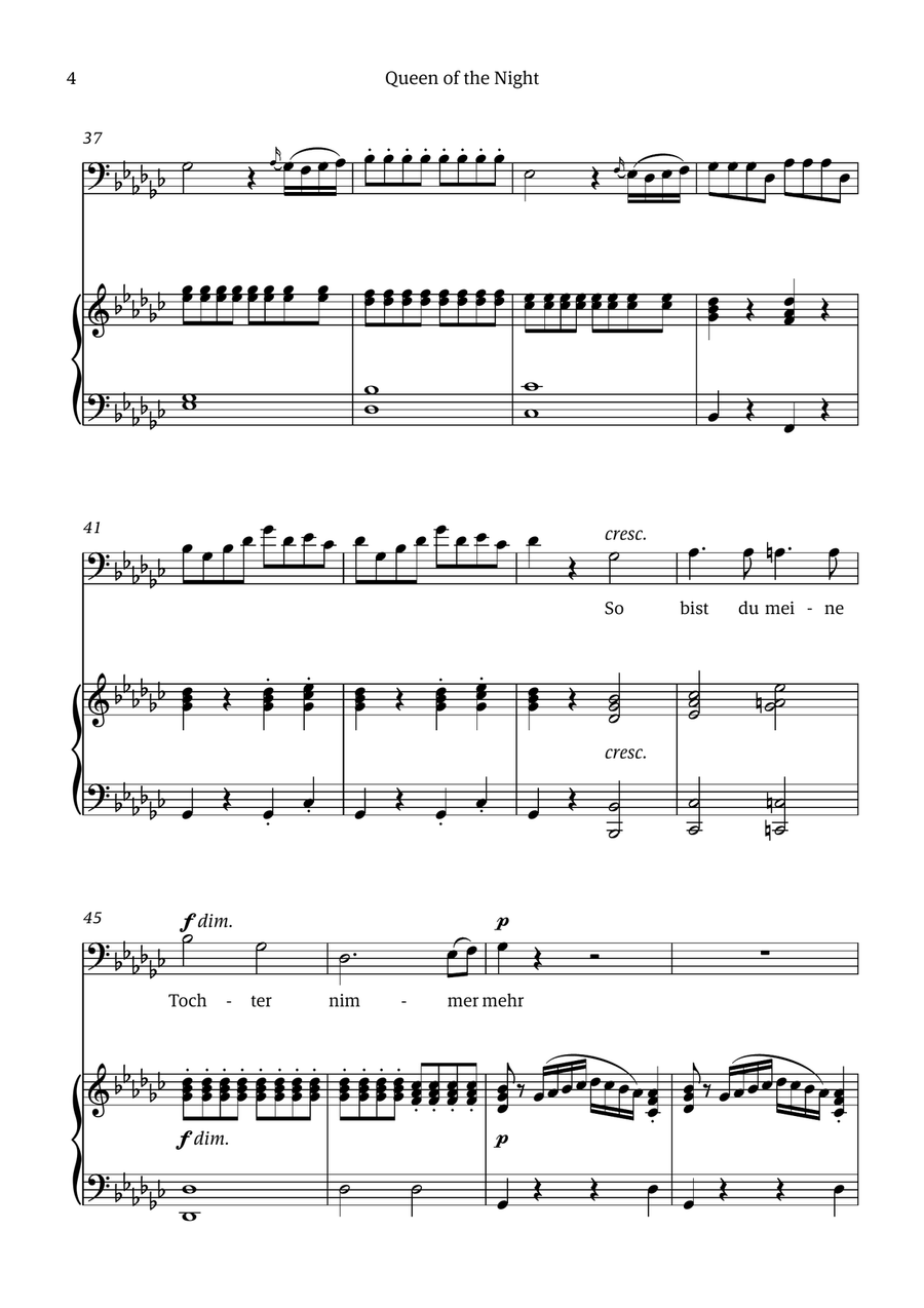 Queen of the Night (aria) - for BASS in Eb minor Chamber Music scores gallery preview page 4
