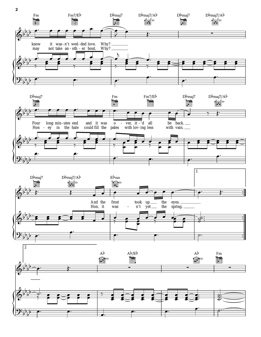 Michicant Piano, Vocal, Guitar scores gallery preview page 2