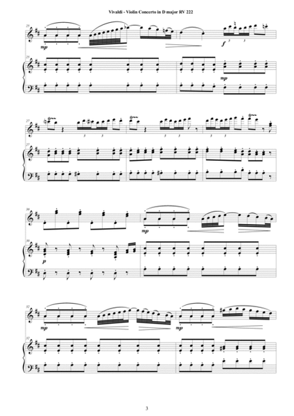 Vivaldi - Violin Concerto in D major RV 222 for Violin and Piano image number null