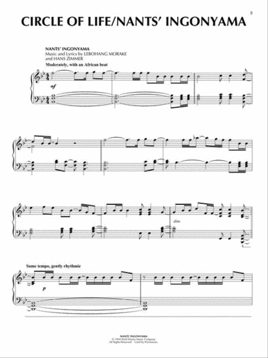 The Lion King Piano Solo scores gallery preview page 6