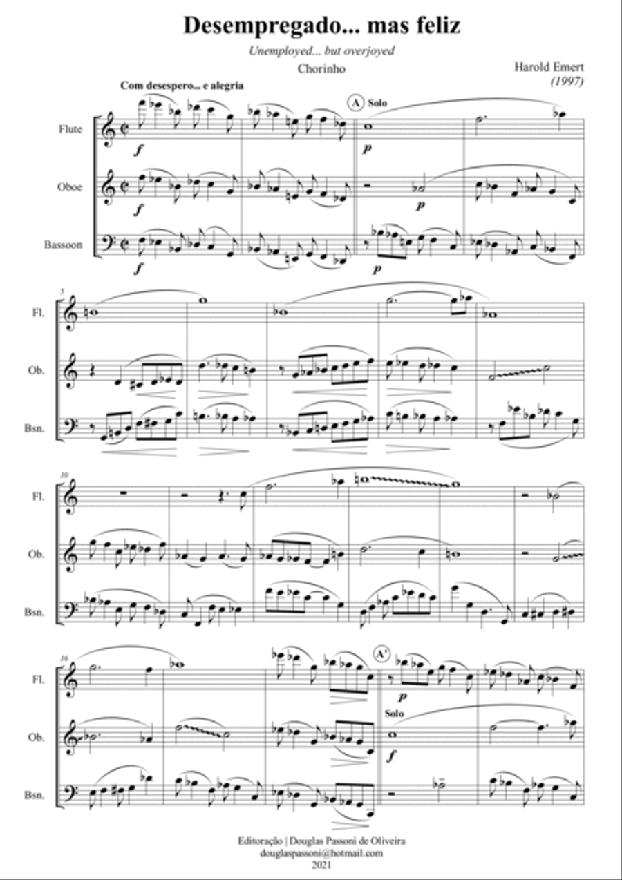 Unemployed... but overjoyed Woodwind Trio scores gallery preview page 2