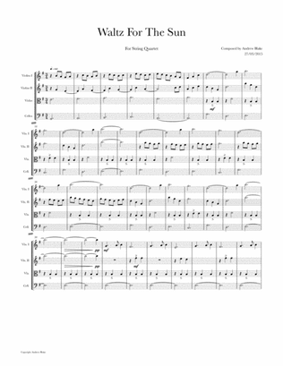 Waltz For The Sun - Arrangement for String Quartet