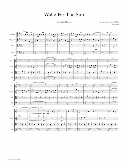 Waltz For The Sun - Arrangement for String Quartet image number null