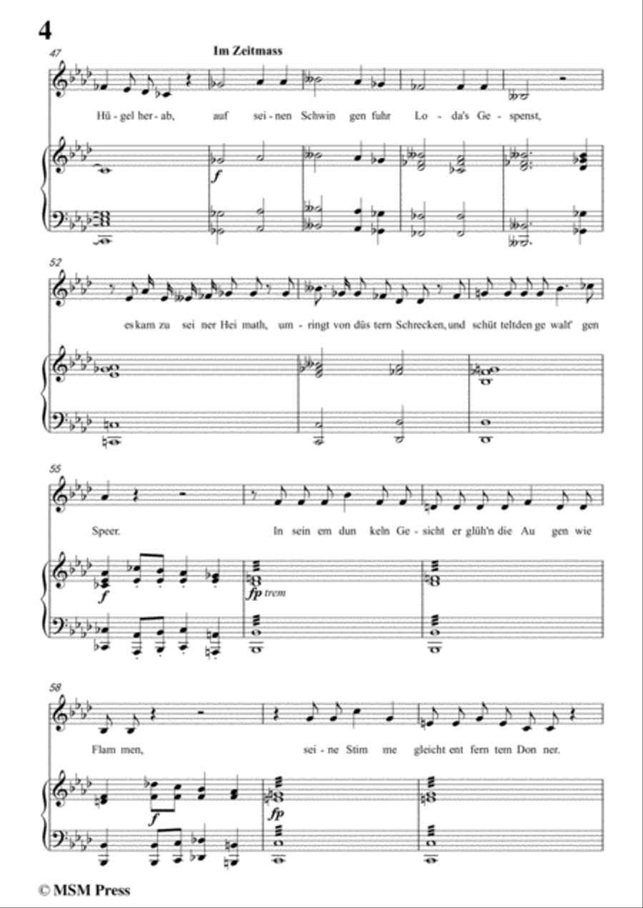 Schubert-Loda’s Gespenst,in f minor,D.150,for Voice and Piano Voice Solo scores gallery preview page 6