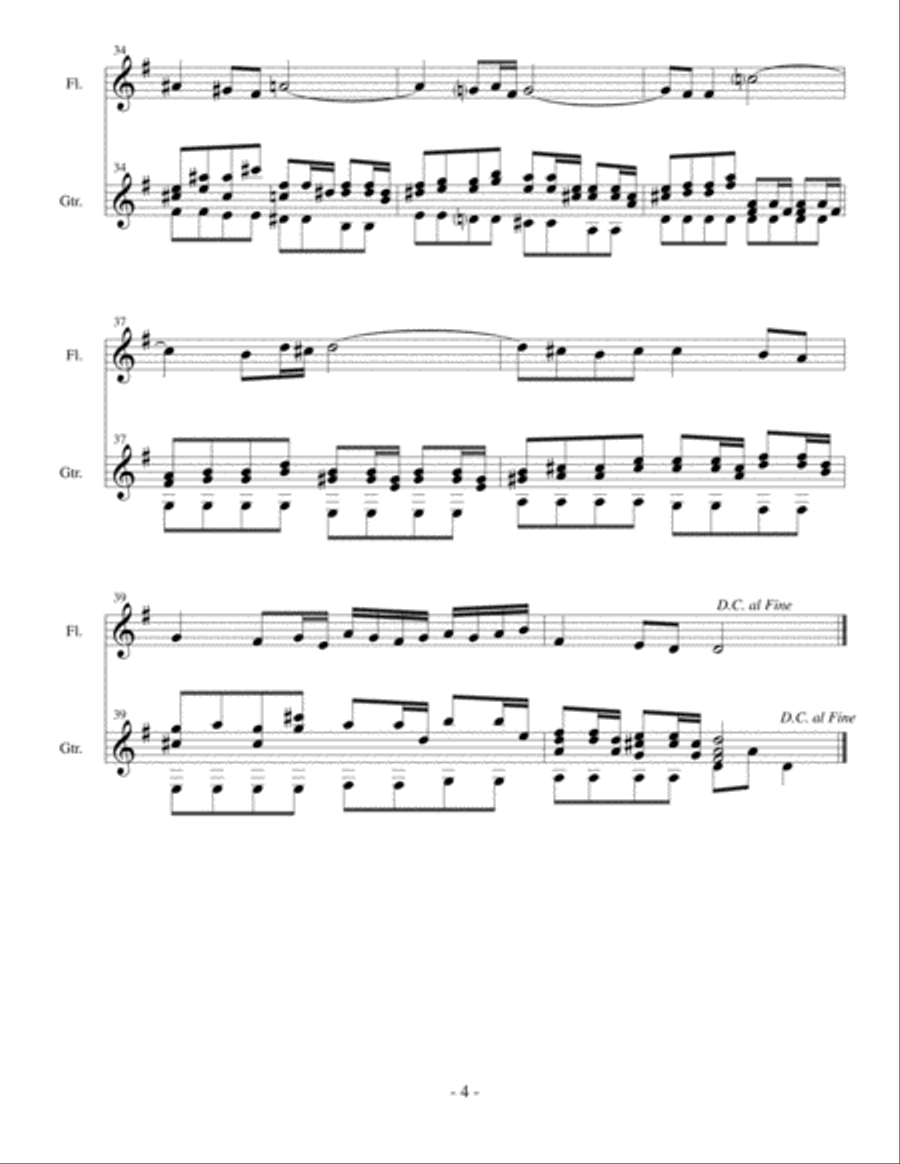 Sheep May Safely Graze (J.S. Bach) for flute (violin, oboe), and classical guitar Small Ensemble scores gallery preview page 5