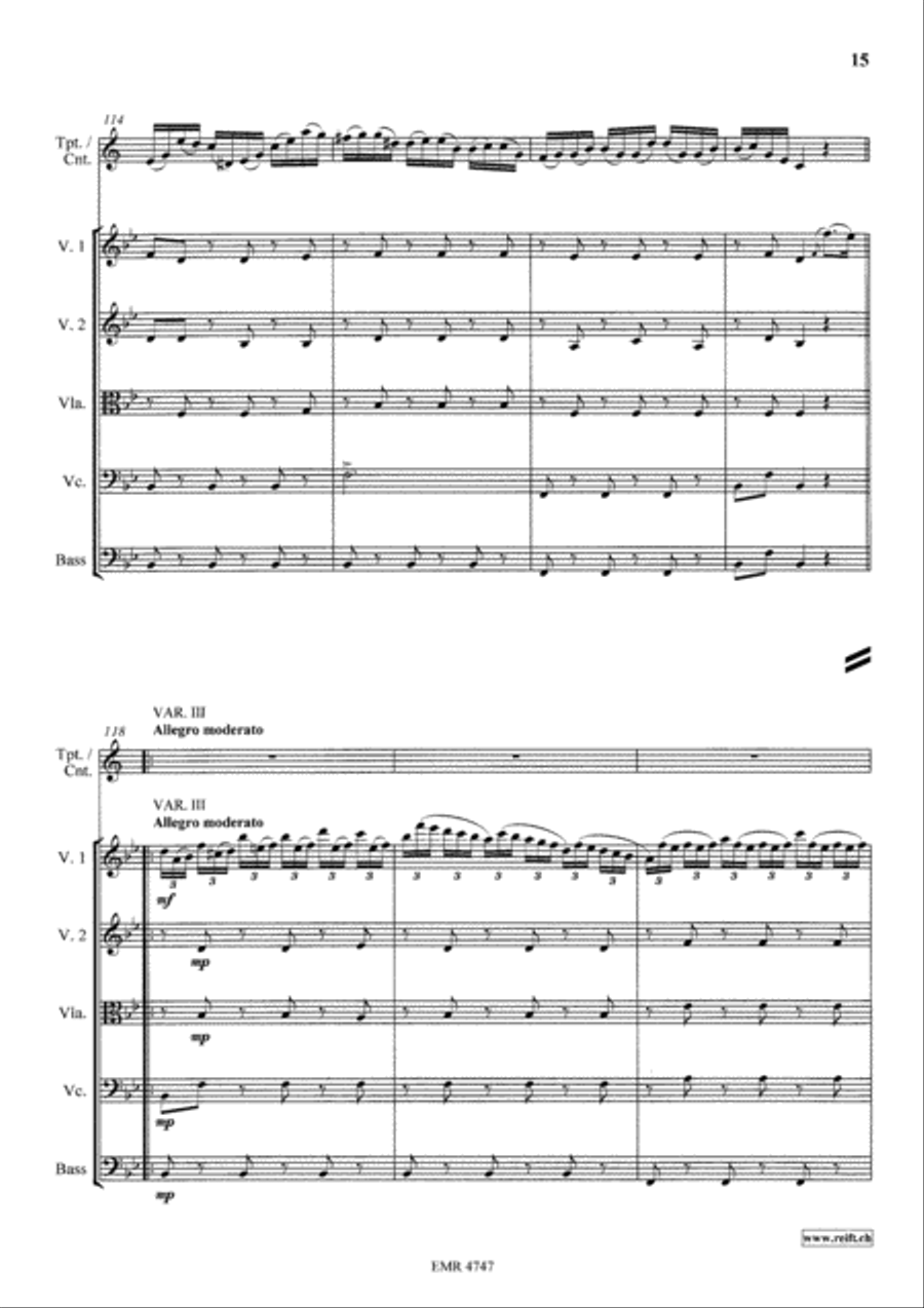 Variations On The Tyrolienne String Orchestra scores gallery preview page 15