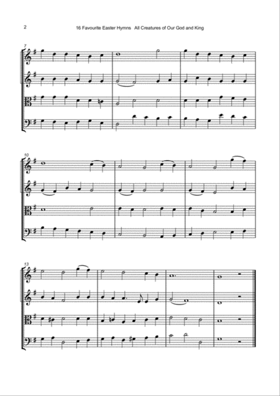 16 Favourite Easter Hymns for String Quartet String Quartet scores gallery preview page 3