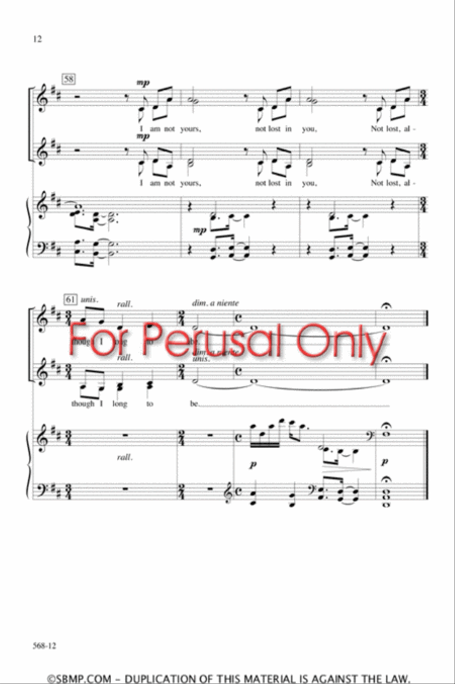 I Am Not Yours - SSAA Octavo SSAA scores gallery preview page 11