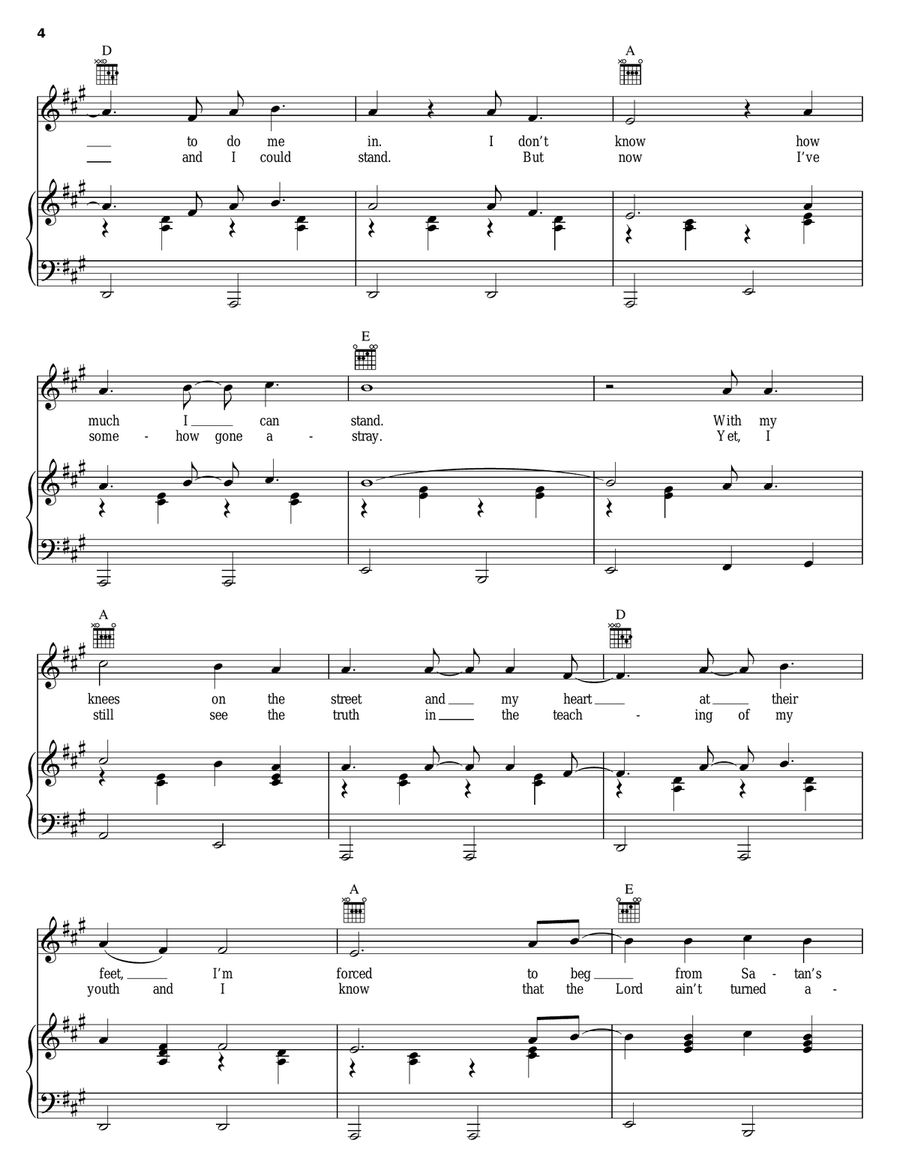 Bury Me Piano, Vocal, Guitar scores gallery preview page 4