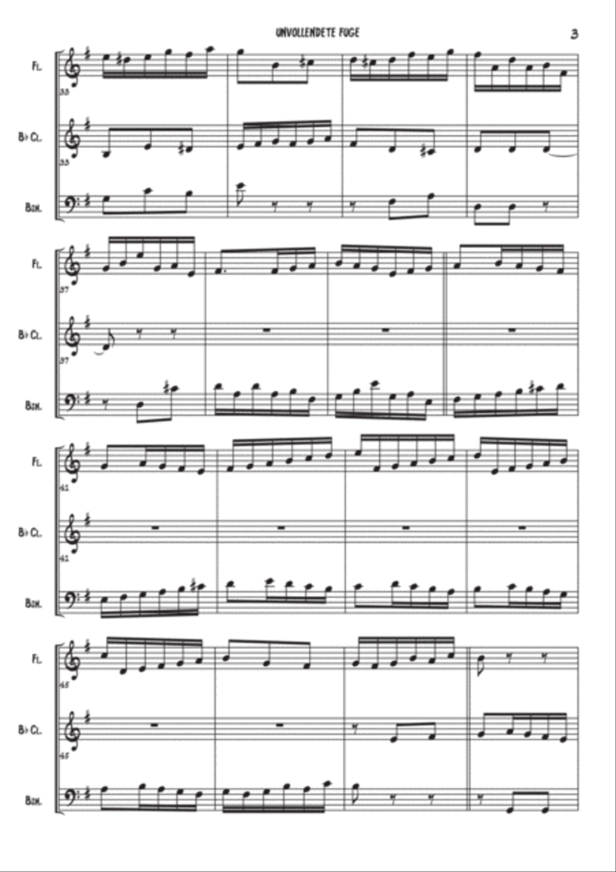 Unvollenedete Fugue 10. Woodwind Trio Woodwind Trio scores gallery preview page 3