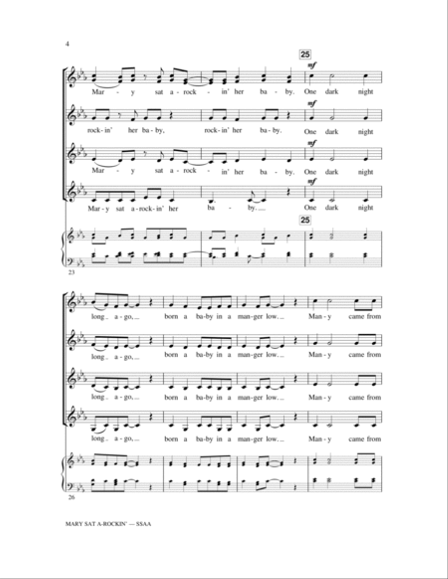 Mary Sat A-Rockin' SSA scores gallery preview page 4