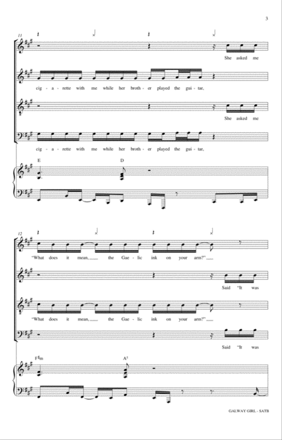 Galway Girl 4-Part scores gallery preview page 3