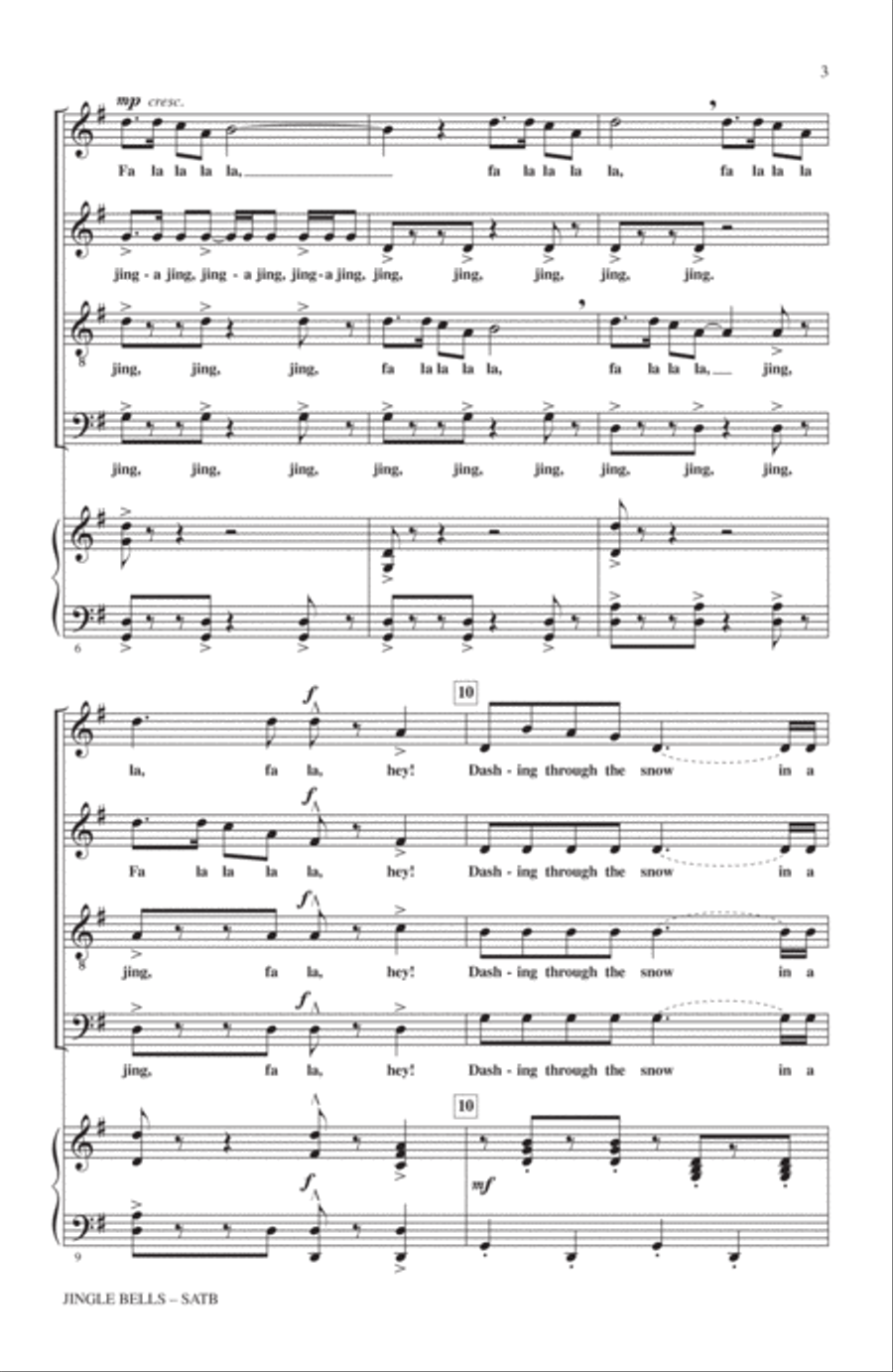 Jingle Bells Jingle Bells 4-Part scores gallery preview page 2