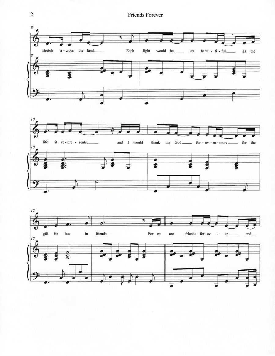 Friends Forever Piano, Vocal scores gallery preview page 2
