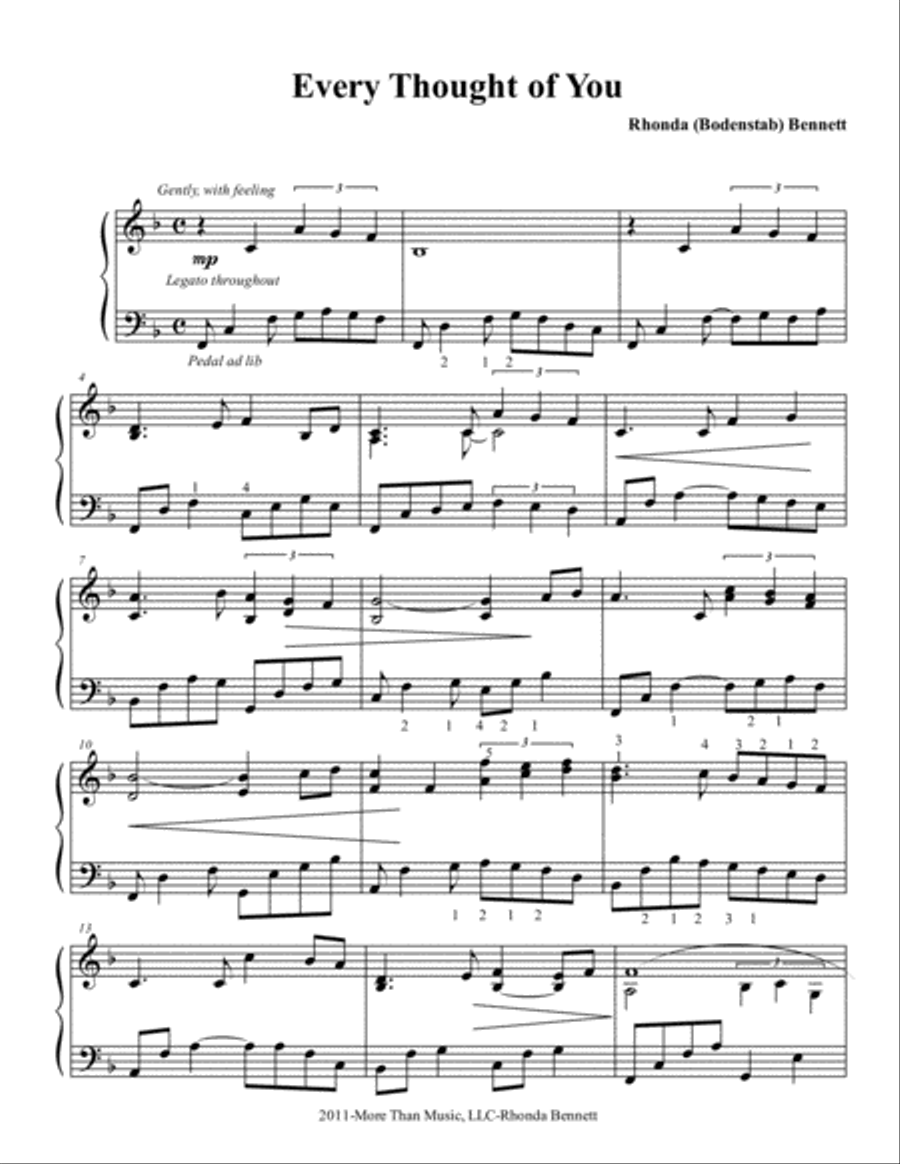 Every Thought of You Piano Solo scores gallery preview page 1