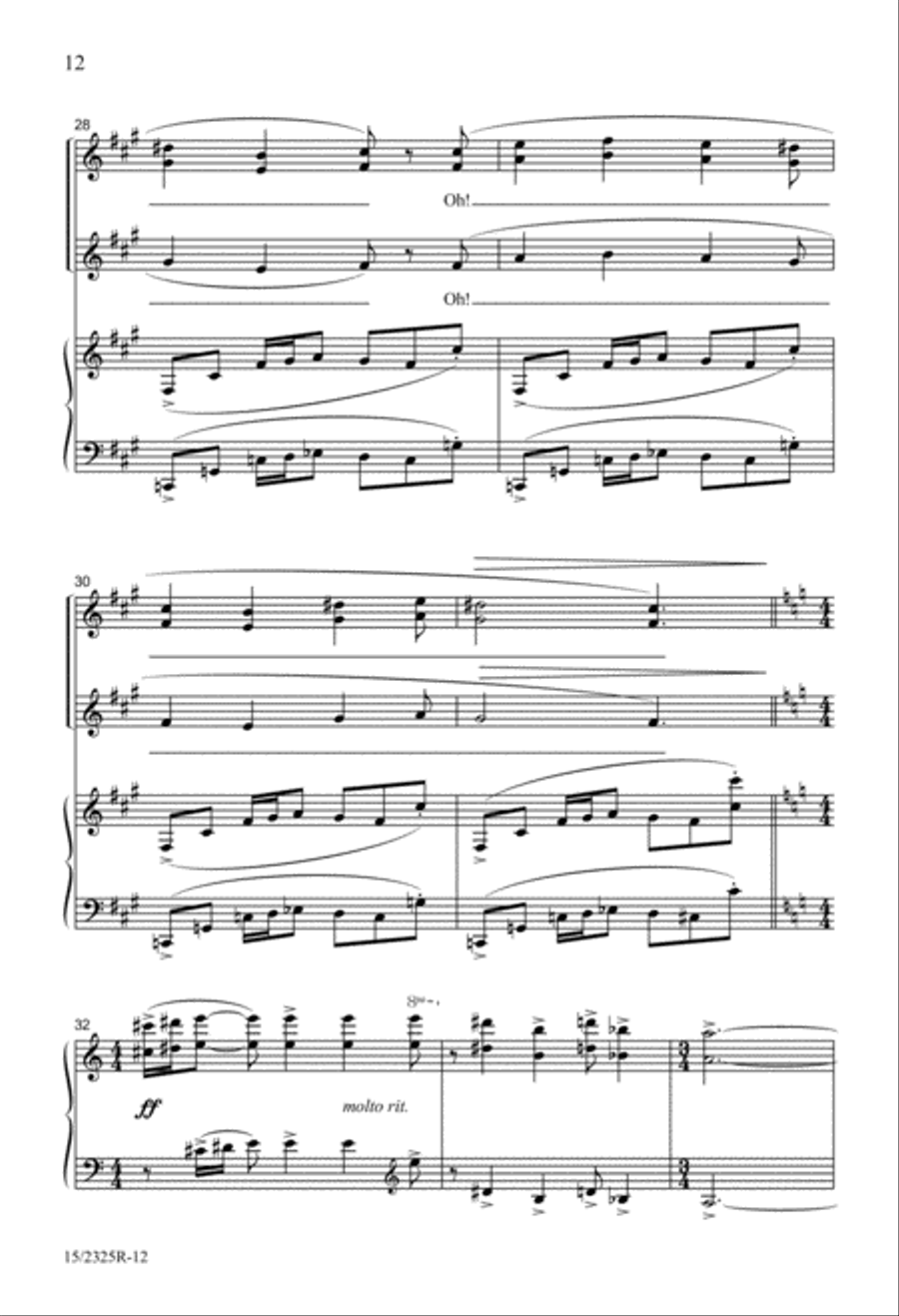 Veo que todos/Agora que sé d'amor (Everyone complains/Now I've discovered love) SSAA scores gallery preview page 12