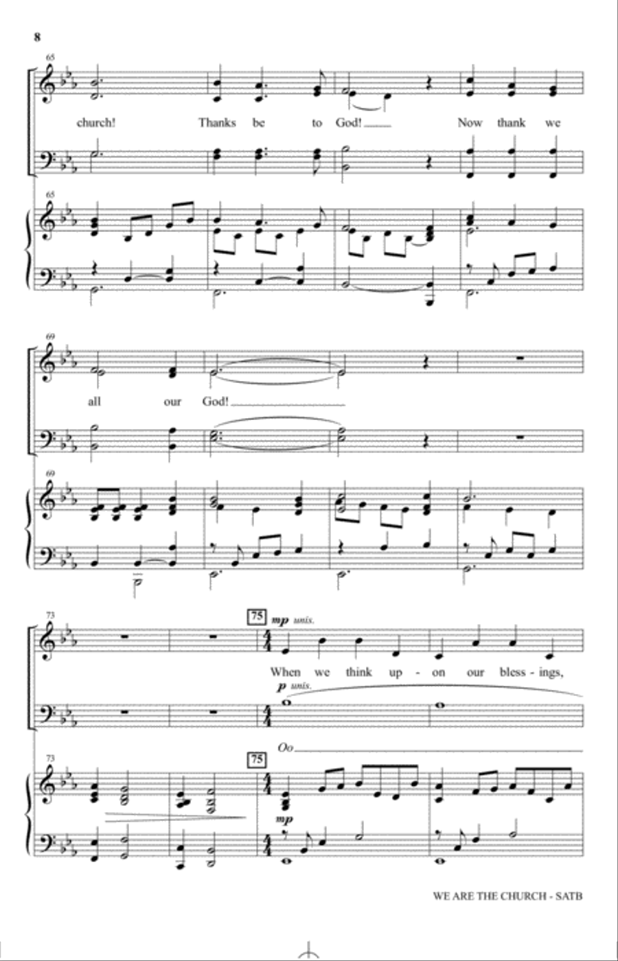 We Are The Church (Thanks Be To God) 4-Part scores gallery preview page 7