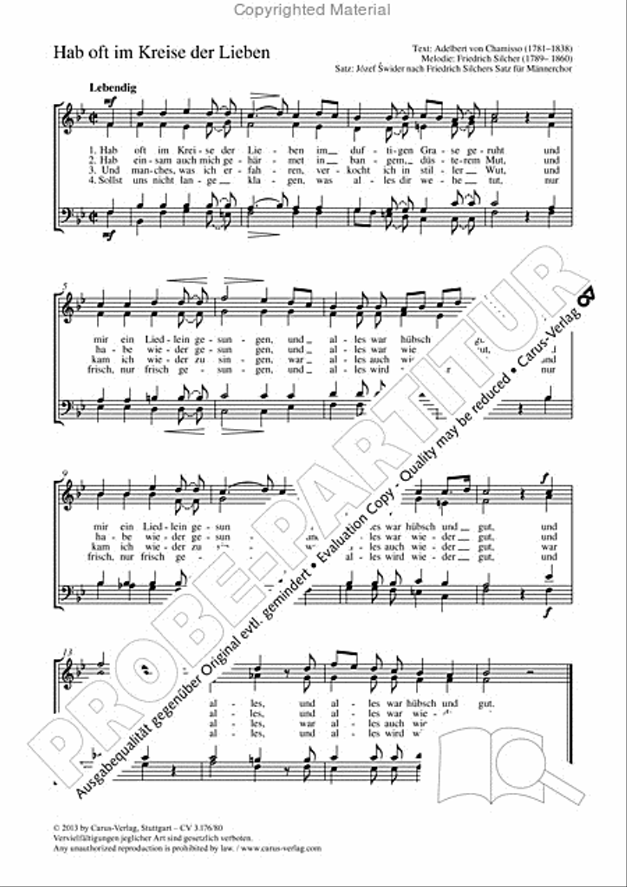 Hab oft im Kreise der Lieben 4-Part scores gallery preview page 2