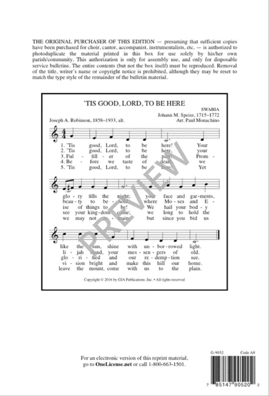 'Tis Good, Lord, to Be Here 3-Part scores gallery preview page 8