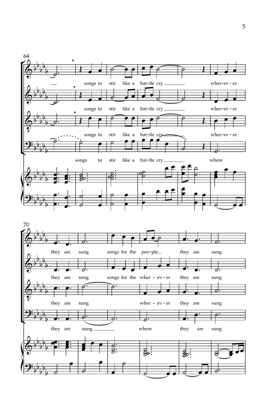 Song for the People 4-Part scores gallery preview page 5
