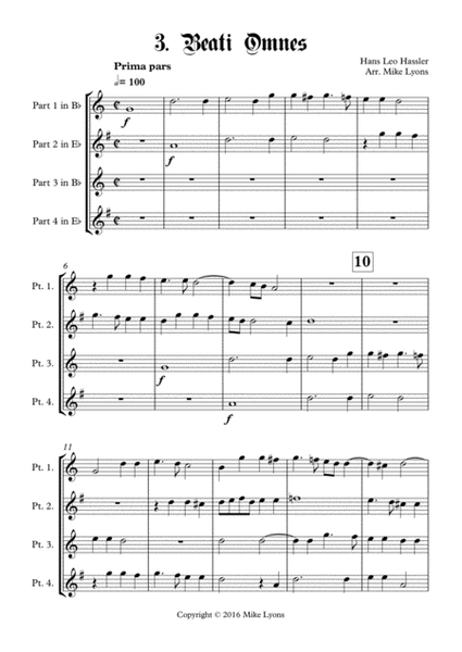 Beati Omnes - Cantiones Sacrae (Brass quartet) image number null
