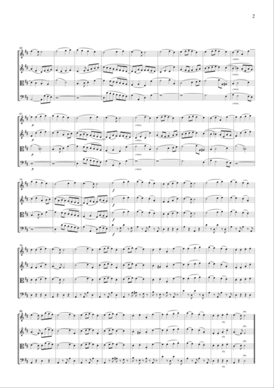 Beethoven Ode to Joy from Symphony No.9, 4th mvt., for string quartet, CB009 String Quartet scores gallery preview page 2