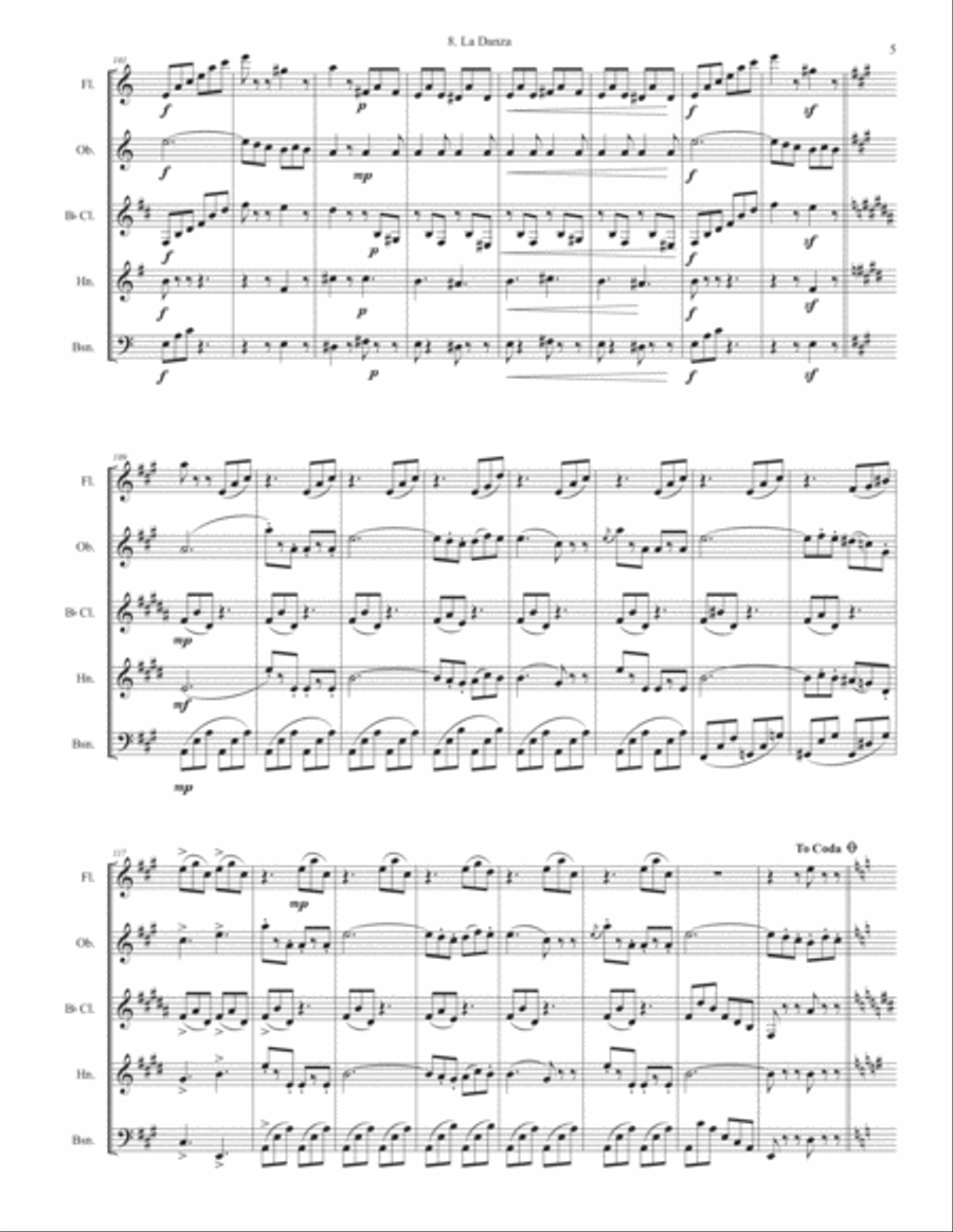 La Danza La Danza Woodwind Quintet scores gallery preview page 5