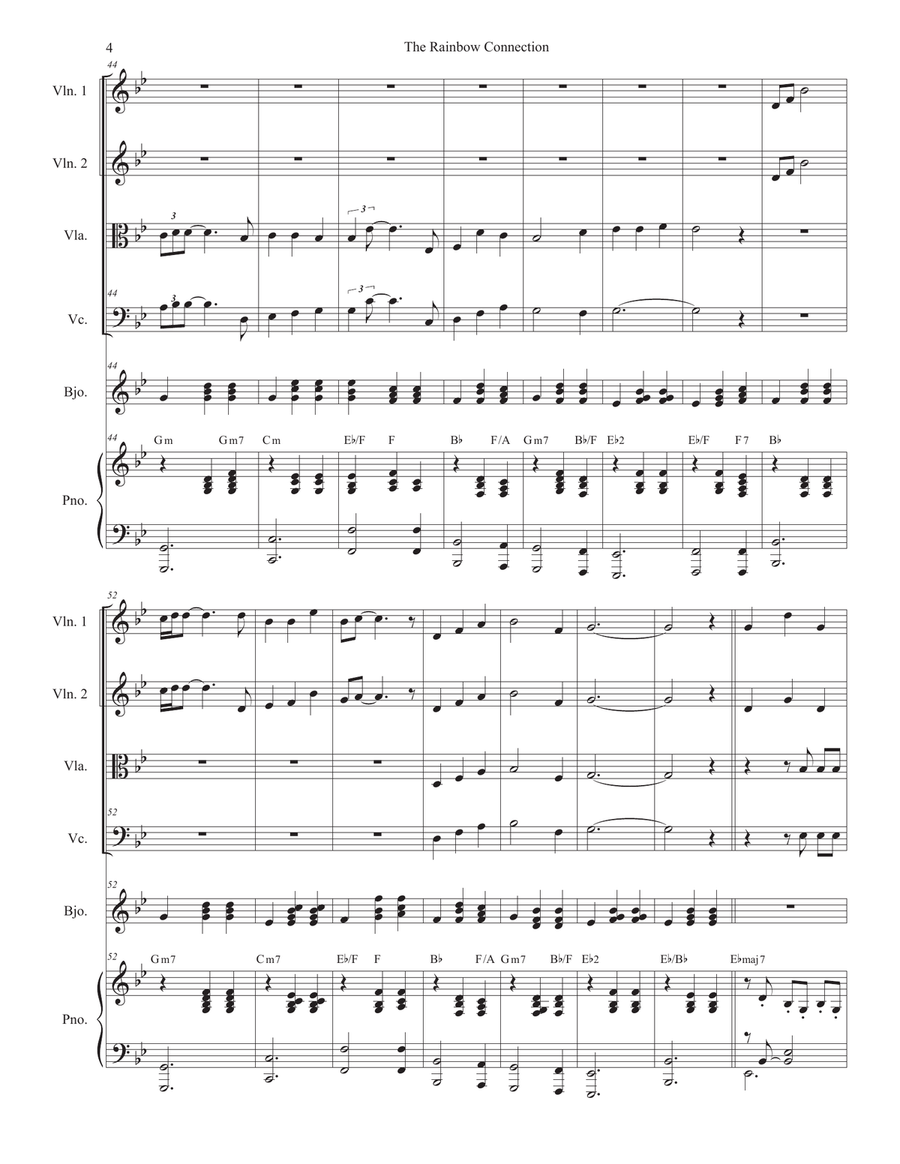 The Rainbow Connection String Quartet scores gallery preview page 4