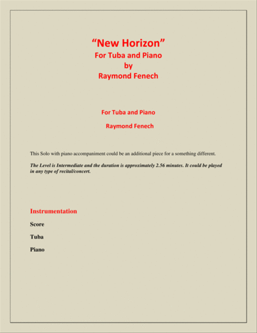 New Horizon - For Tuba and Piano Chamber Orchestra scores gallery preview page 2