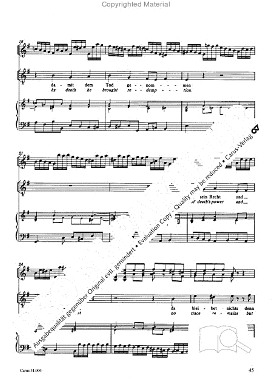 Christ lay in death's cold prison (Christ lag in Todesbanden) 4-Part scores gallery preview page 43