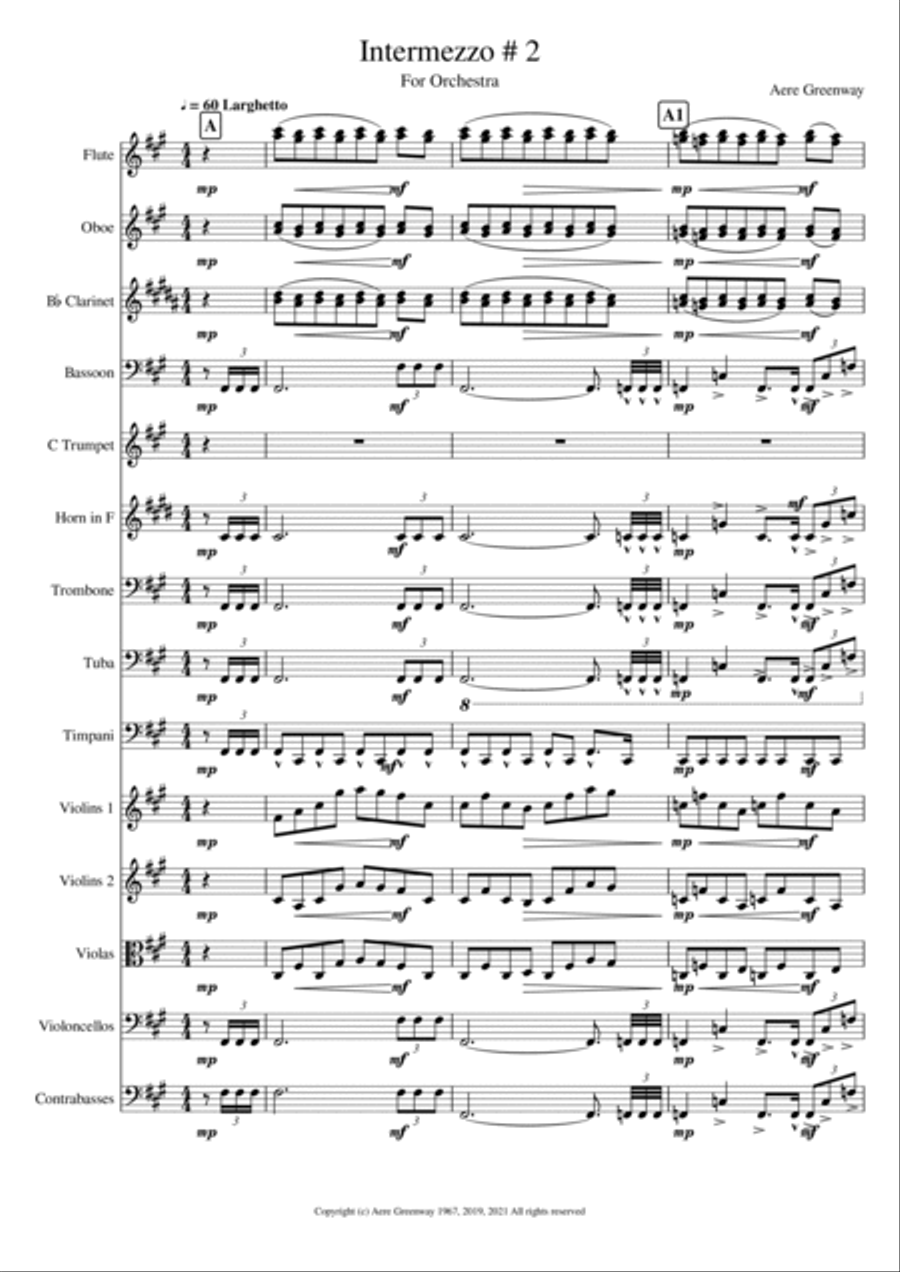 Intermezzo # 2 for Orchestra Full Orchestra scores gallery preview page 2