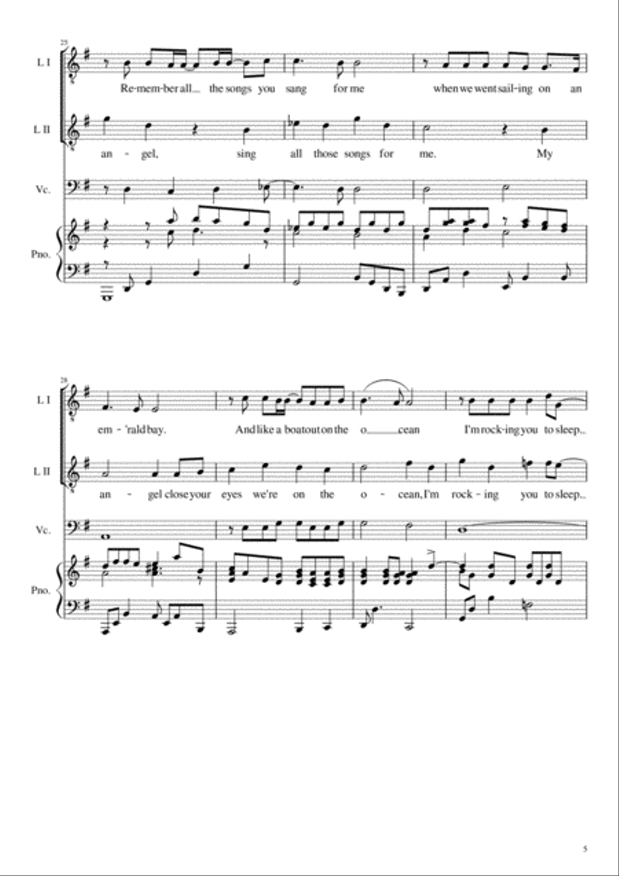 Lullabye (Goodnight, My Angel) TTBB scores gallery preview page 6
