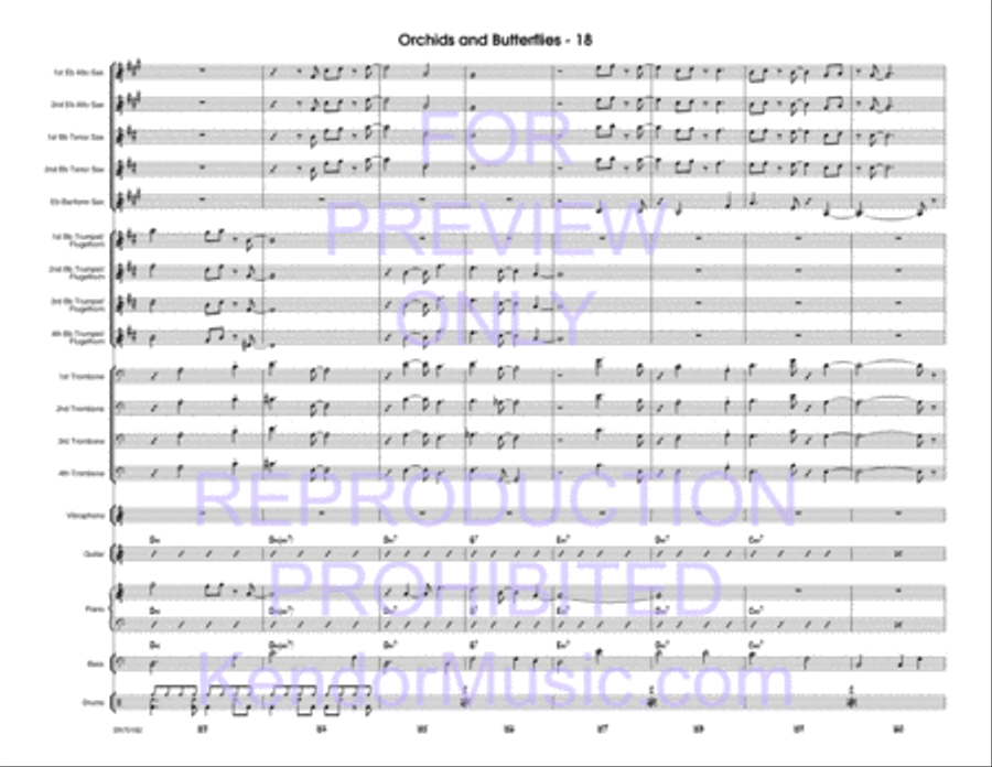 Orchids And Butterflies (Full Score) Jazz Ensemble scores gallery preview page 19