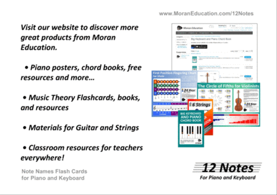 Piano and Keyboard Note Names Flash Cards