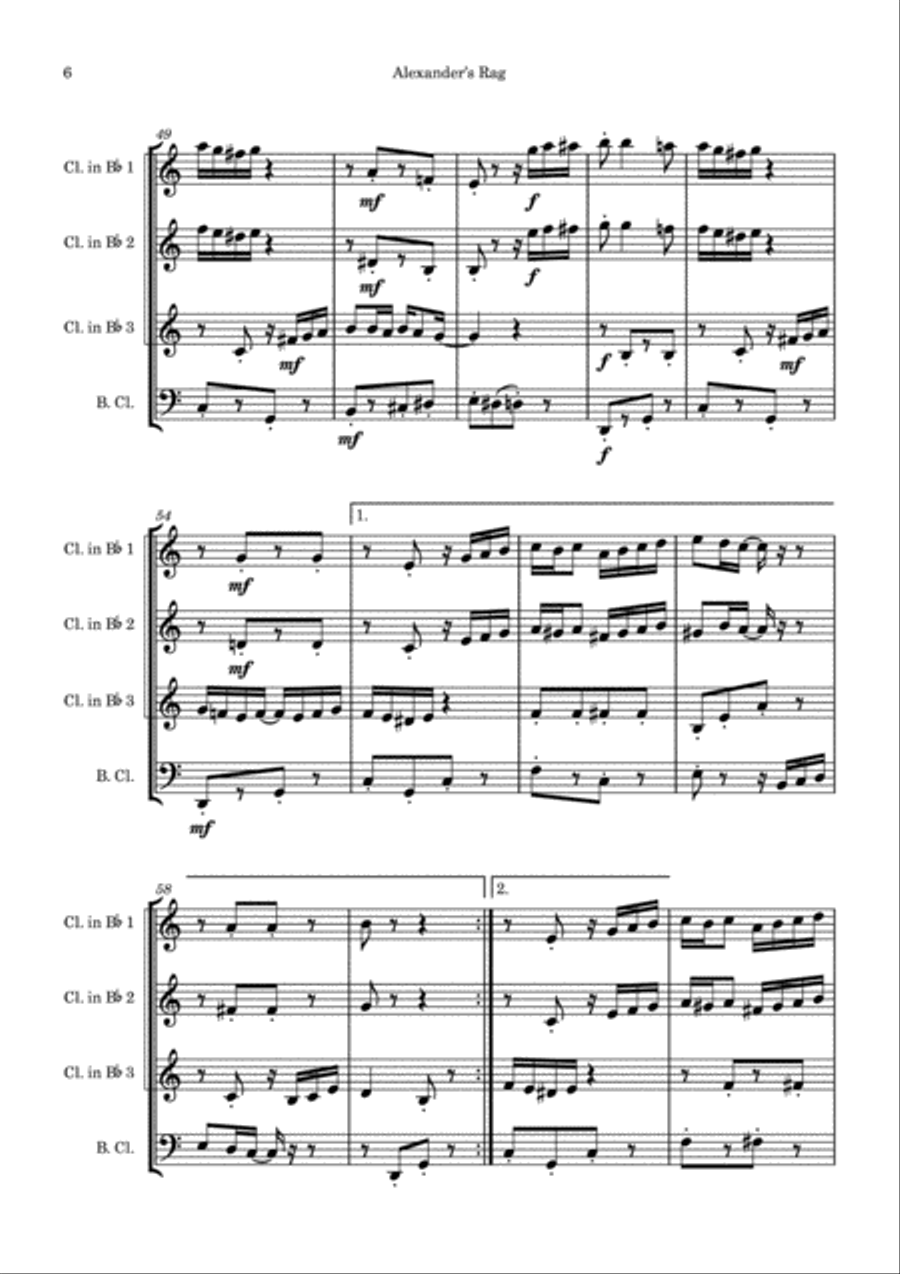 Alexander's Rag Woodwind Quartet scores gallery preview page 6