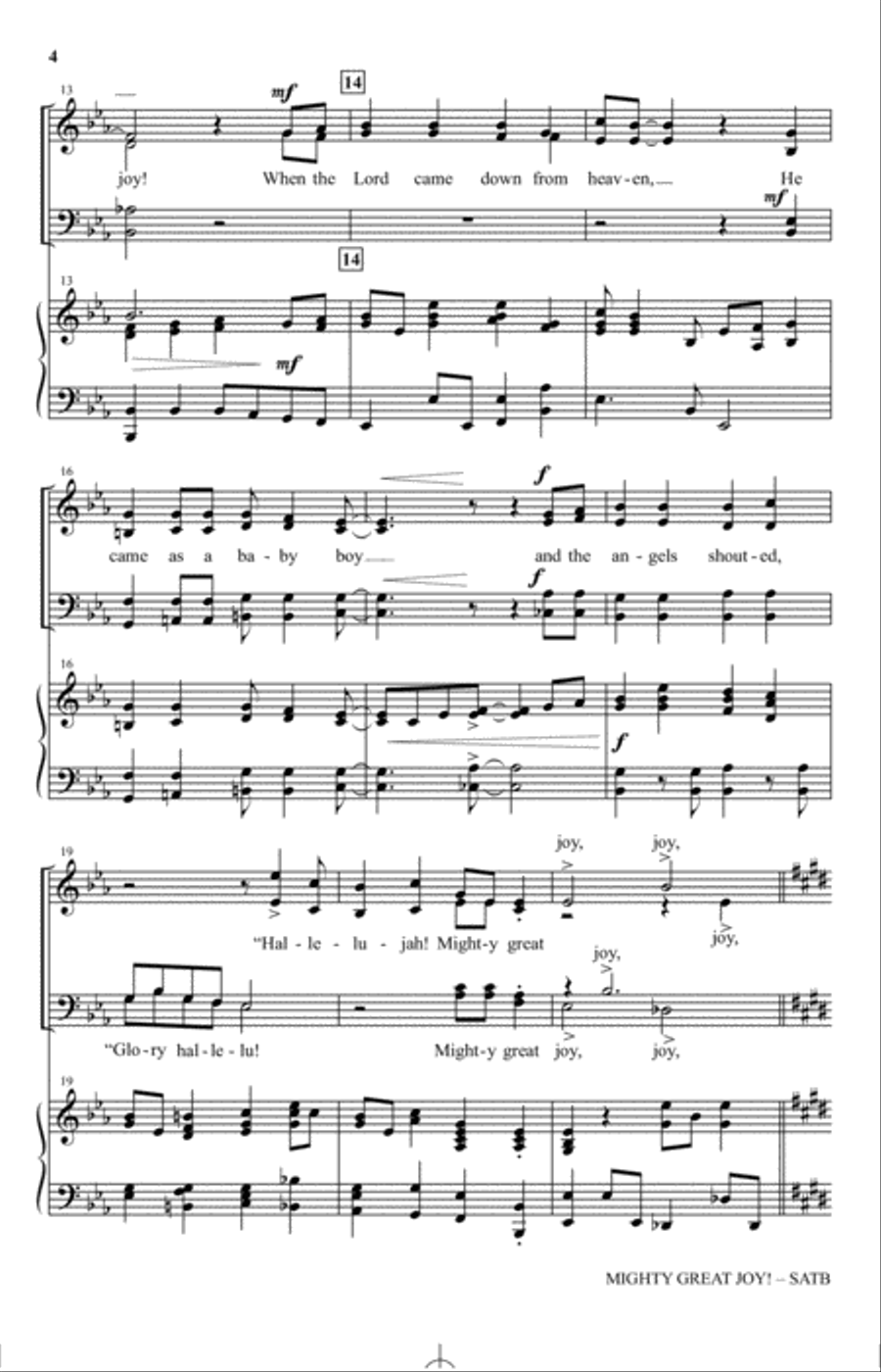 Mighty Great Joy! (arr. Patti Drennan) 4-Part scores gallery preview page 3