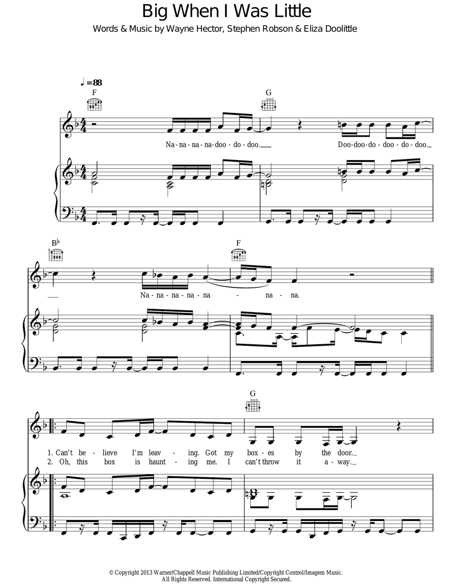 Big When I Was Little Acoustic Guitar scores gallery preview page 1