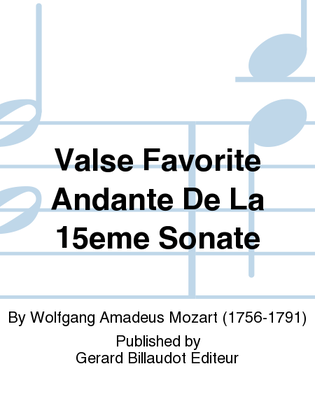 Book cover for Valse Favorite Andante de la 15ème Sonate