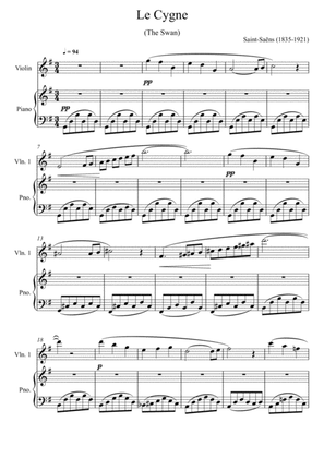 Camille Saint-Saëns - The Swan (Violin Solo)