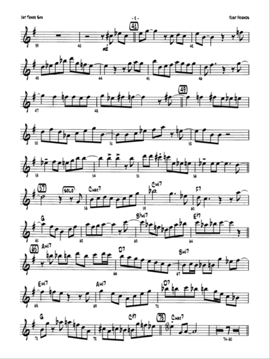 Just Friends: B-flat Tenor Saxophone Jazz Ensemble scores gallery preview page 2