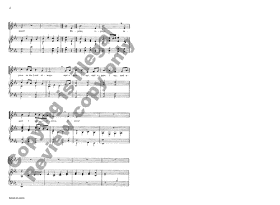 Rejoice in the Lord Always Unison Choir scores gallery preview page 3