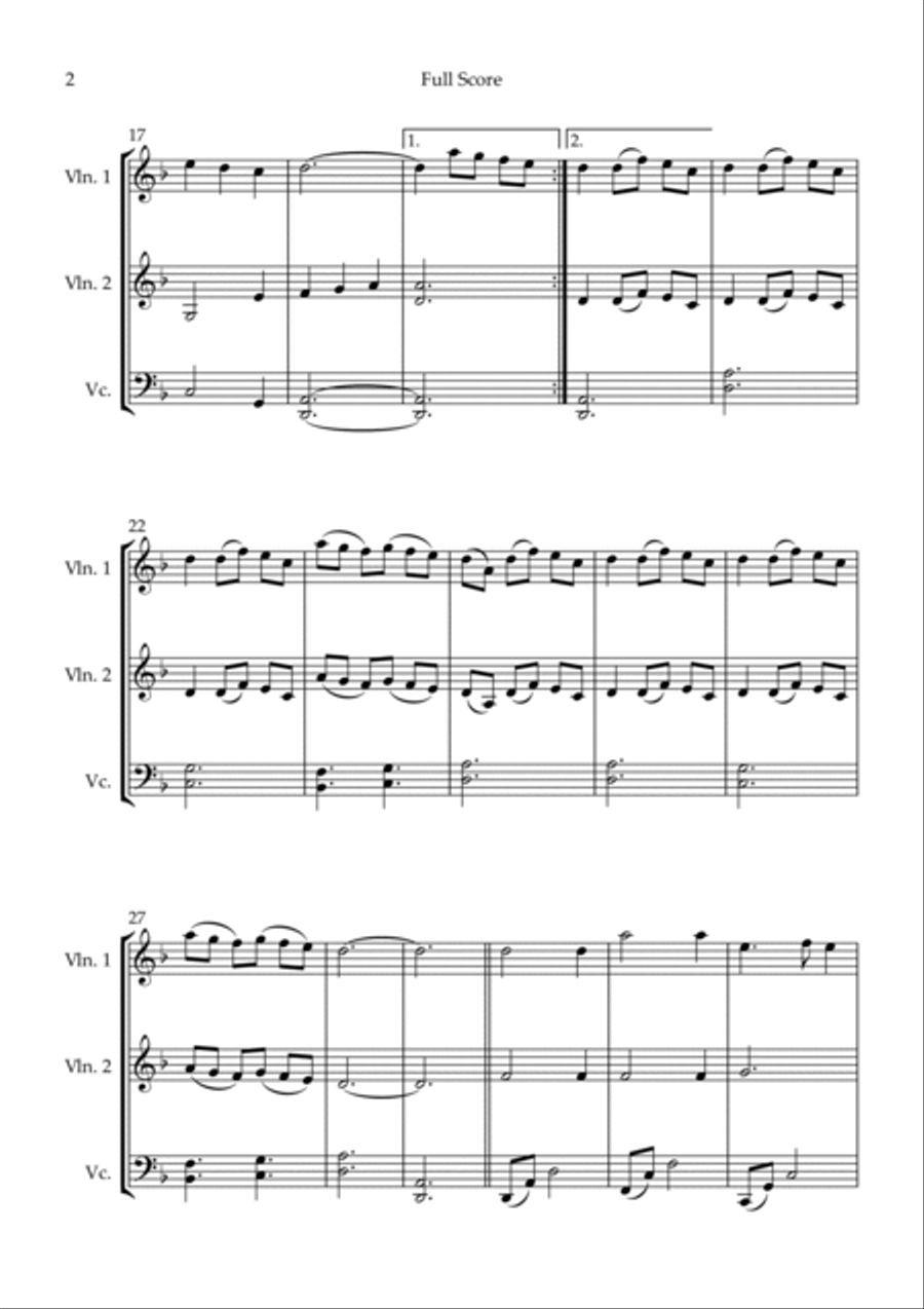 Scarborough Fair for String Trio Scarborough Fair for String Trio String Trio scores gallery preview page 2