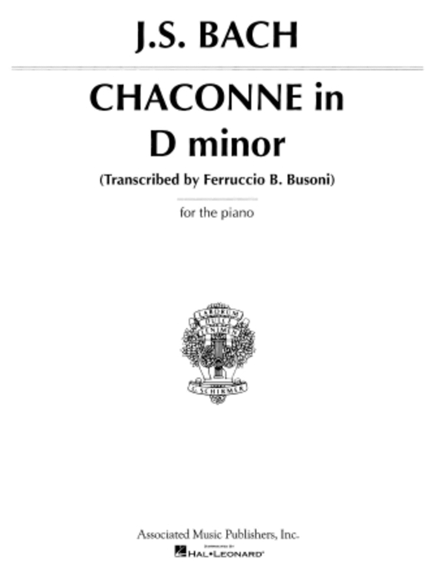 Johann Sebastian Bach: Chaconne In D Minor